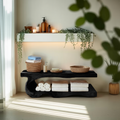 Organic Bath Bench With Storage Shelf For Bathroom
