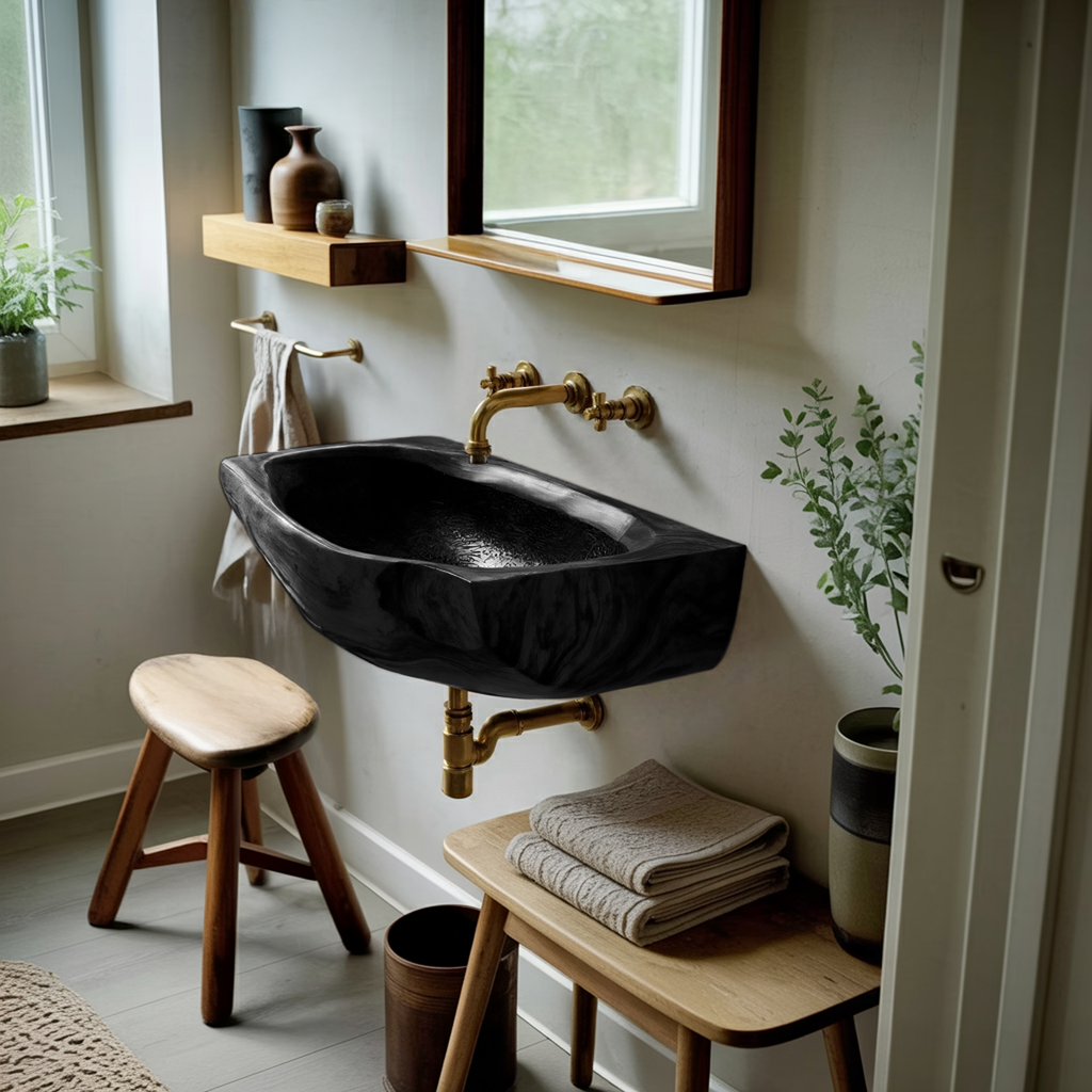 Modern Wall Mounted Wooden Bathroom Sink For Elegant Bathroom Interior