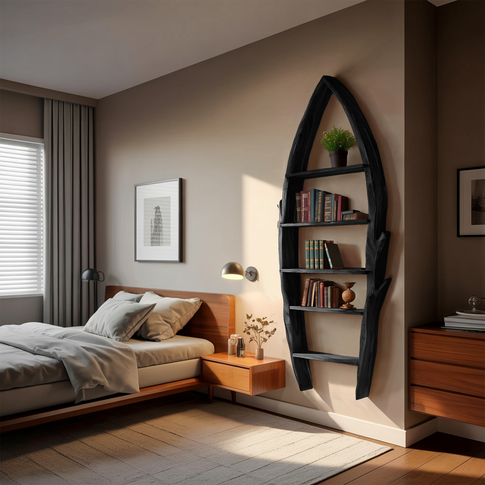 Farmhouse Solid Wood Wall Shelf For Entryway Design