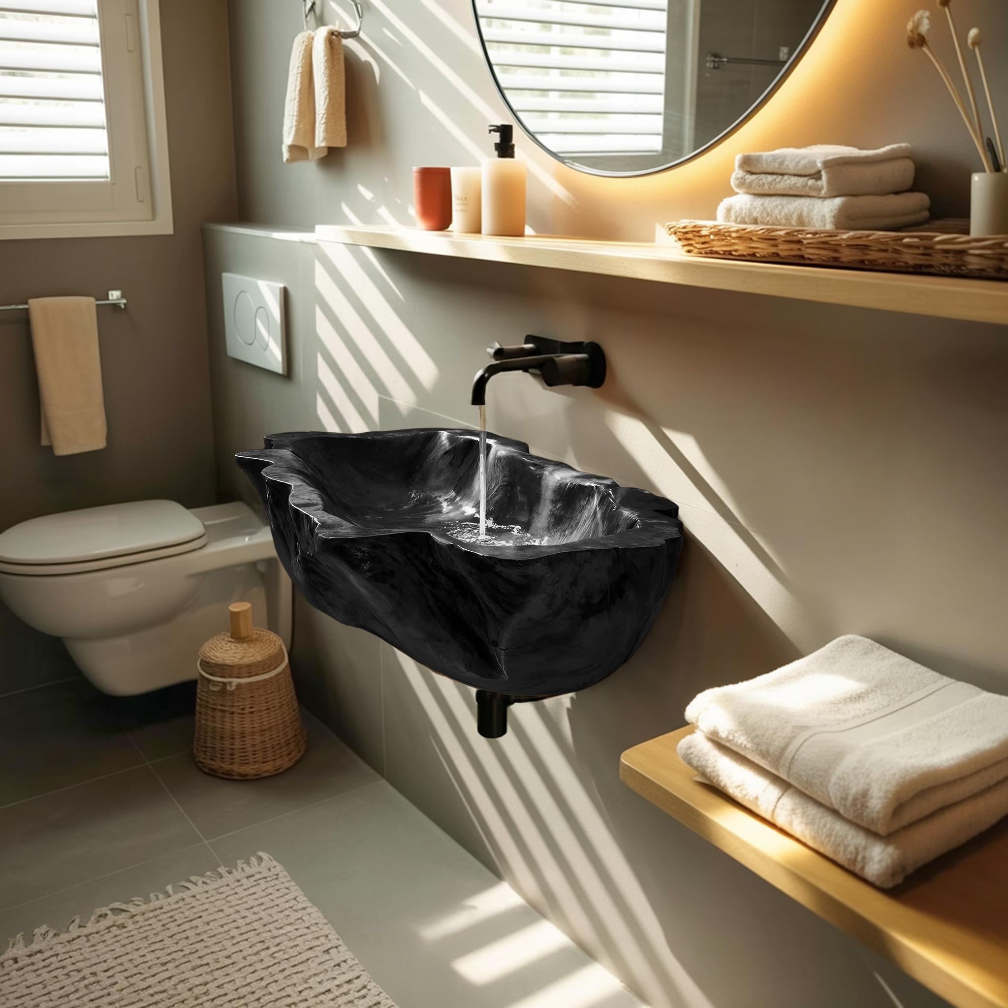 Farmhouse Solid Wood Wash Basin For Cozy Bedroom Furniture Design