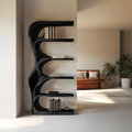 Organic Bookshelf With Curved Open Shelving For Bedroom Decor