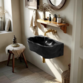 Mid Century Wall Mounted Wooden Bathroom Sink For Designer Bathroom Decor