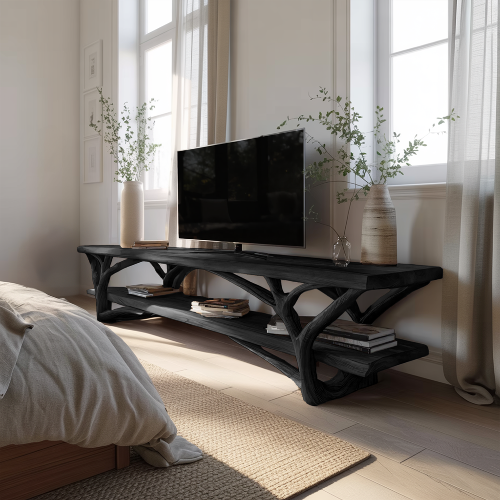 Farmhouse Solid Wood TV Console For Bedroom Furniture Design