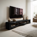 Contemporary Sculptural TV Stand Wavy Carved For Living Room