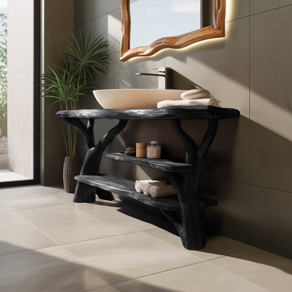 Farmhouse Rustic Solid Wood Vanity For Warm Bathroom Design