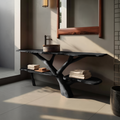 Modern Wooden Live Edge Bathroom Vanity For Minimalist Bathroom Design