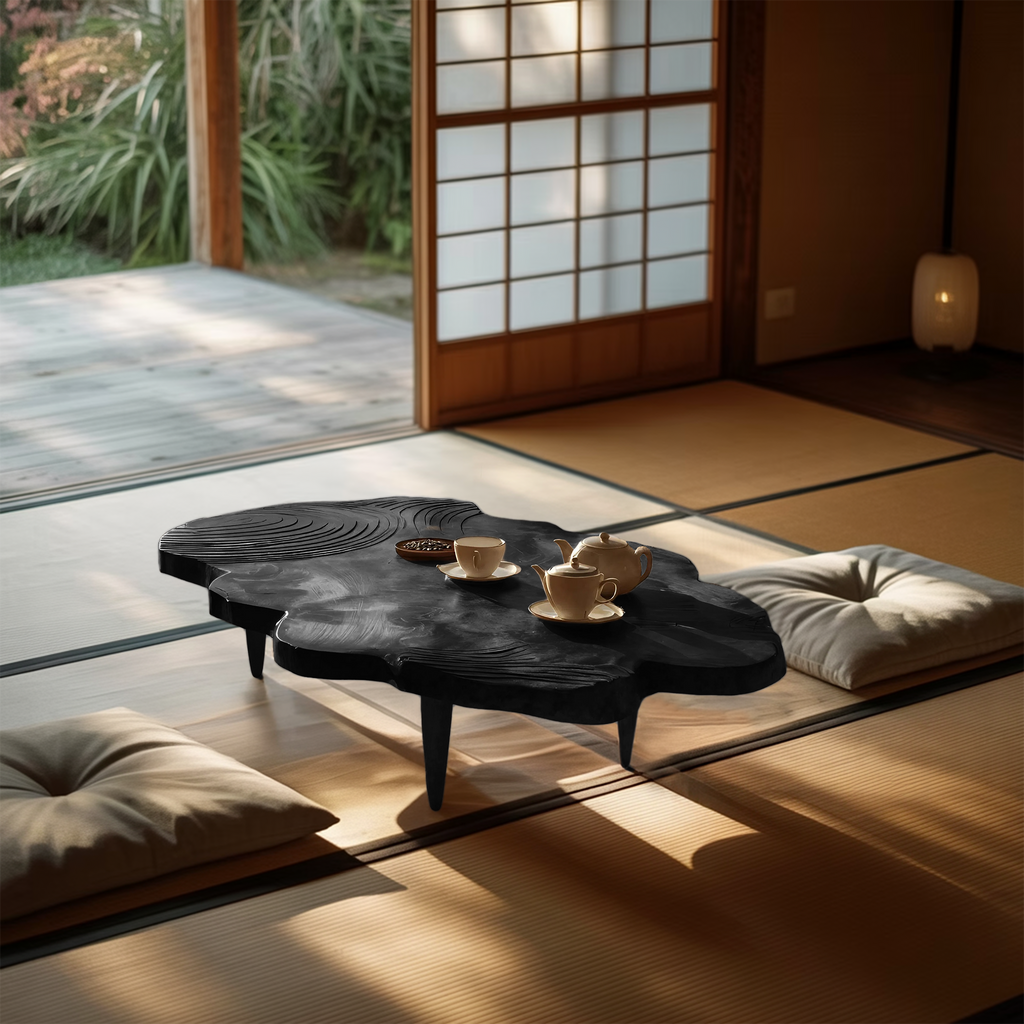 Farmhouse Solid Wood Abstract Coffee Table For Furniture Decor