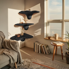 Handcrafted Solid Wood Mushroom Shelf For Bedroom Interior Decor