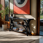Farmhouse Wooden Live Edge Console Table For Rustic Living Room Decor