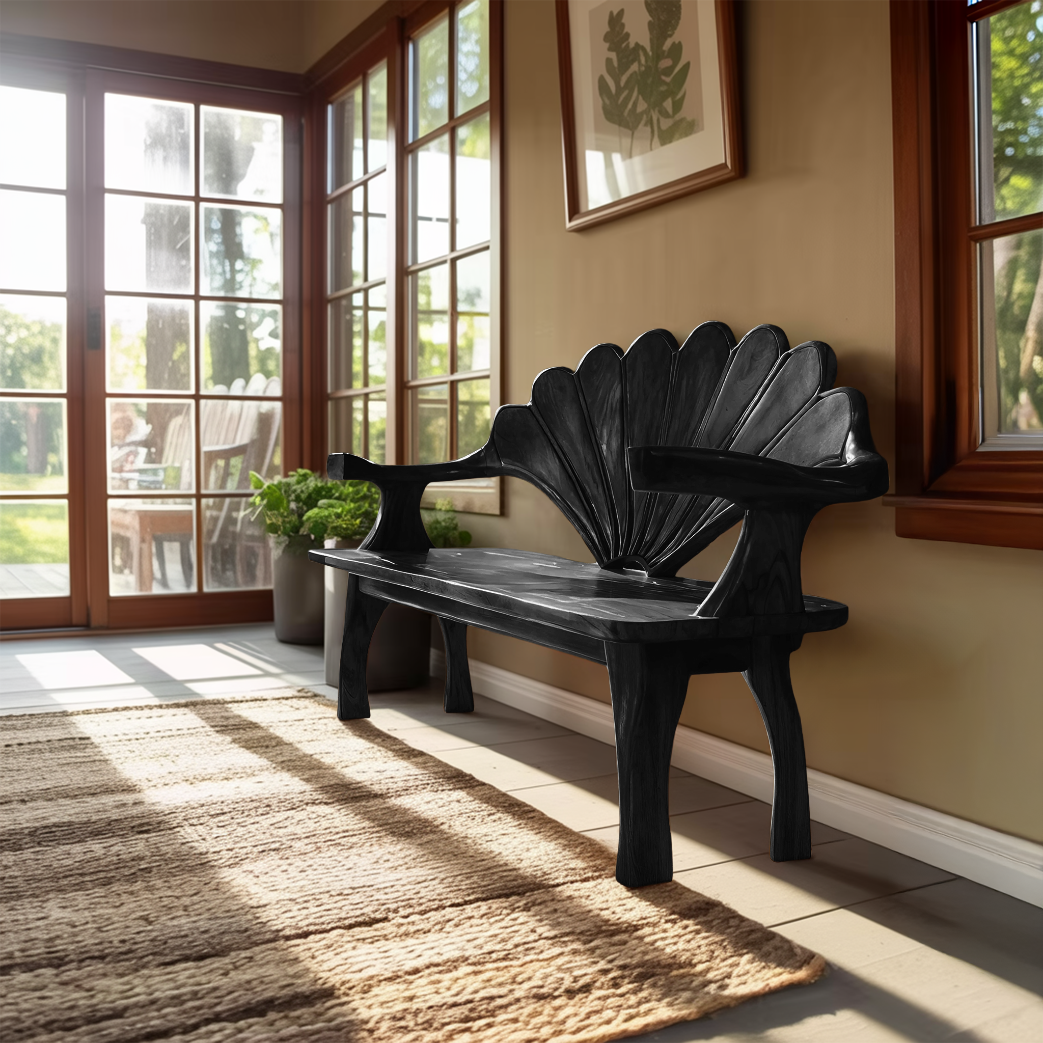 Live Edge Wooden Bench For Entryway Interior Styling