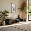 Modern Curved Bench For Entryway Furniture Accent Piece