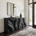 Luxury Credenza Sculpted Door Storage Furniture For Living