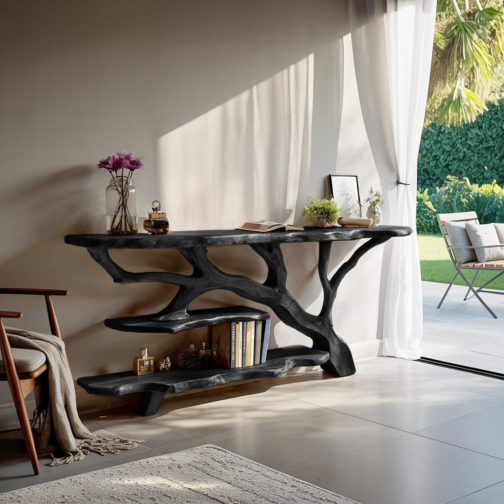 Handcrafted Solid Wood Console Table For Modern Entryway Furniture Decor