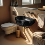 Handcrafted Wall Mounted Wooden Bathroom Sink For Natural Bathroom Decor