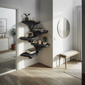 Farmhouse Solid Wood Mushroom Shelf For Entryway Wall Design