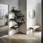 Farmhouse Solid Wood Mushroom Shelf For Entryway Wall Design