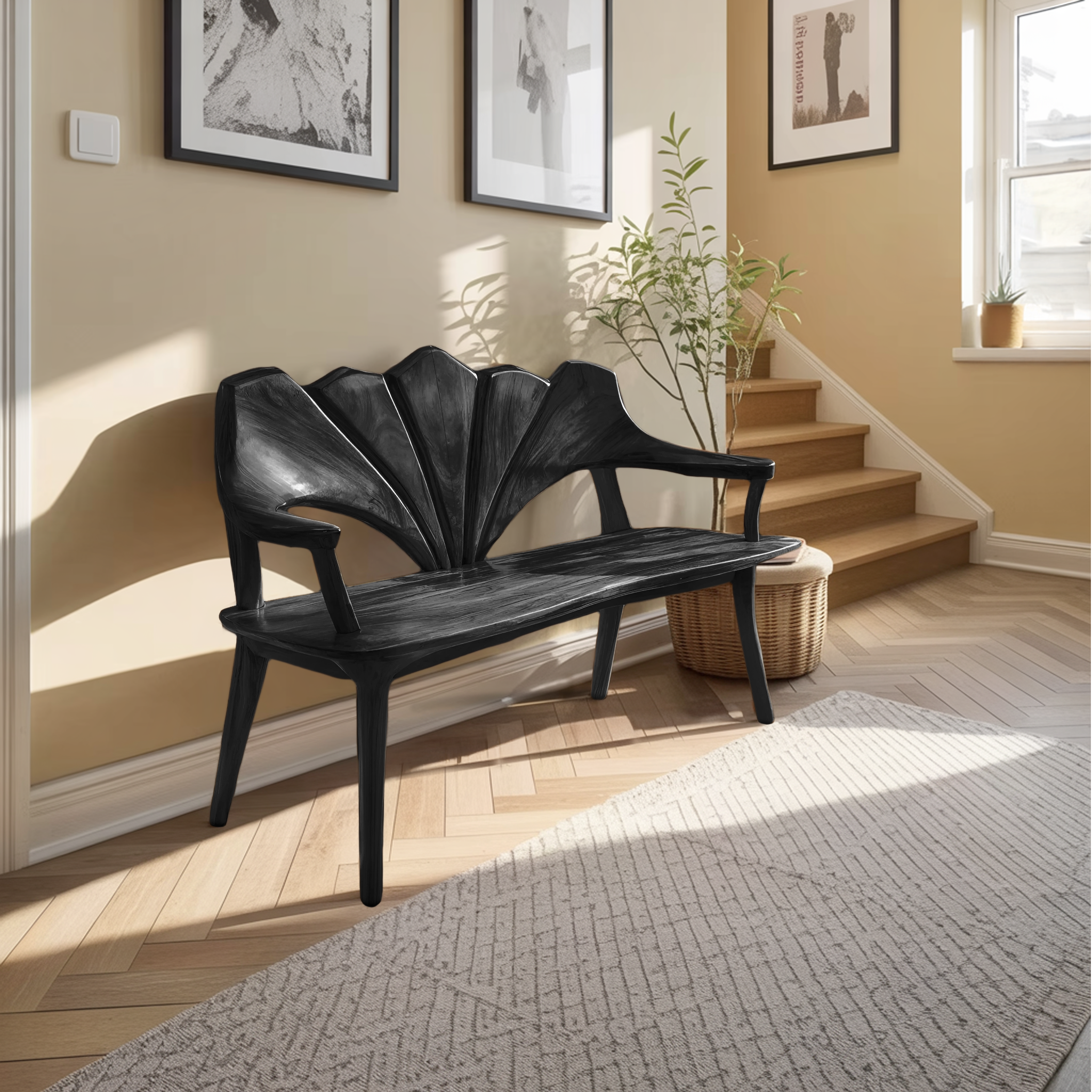 Solid Wood Live Edge Bench For Entryway And Living Area