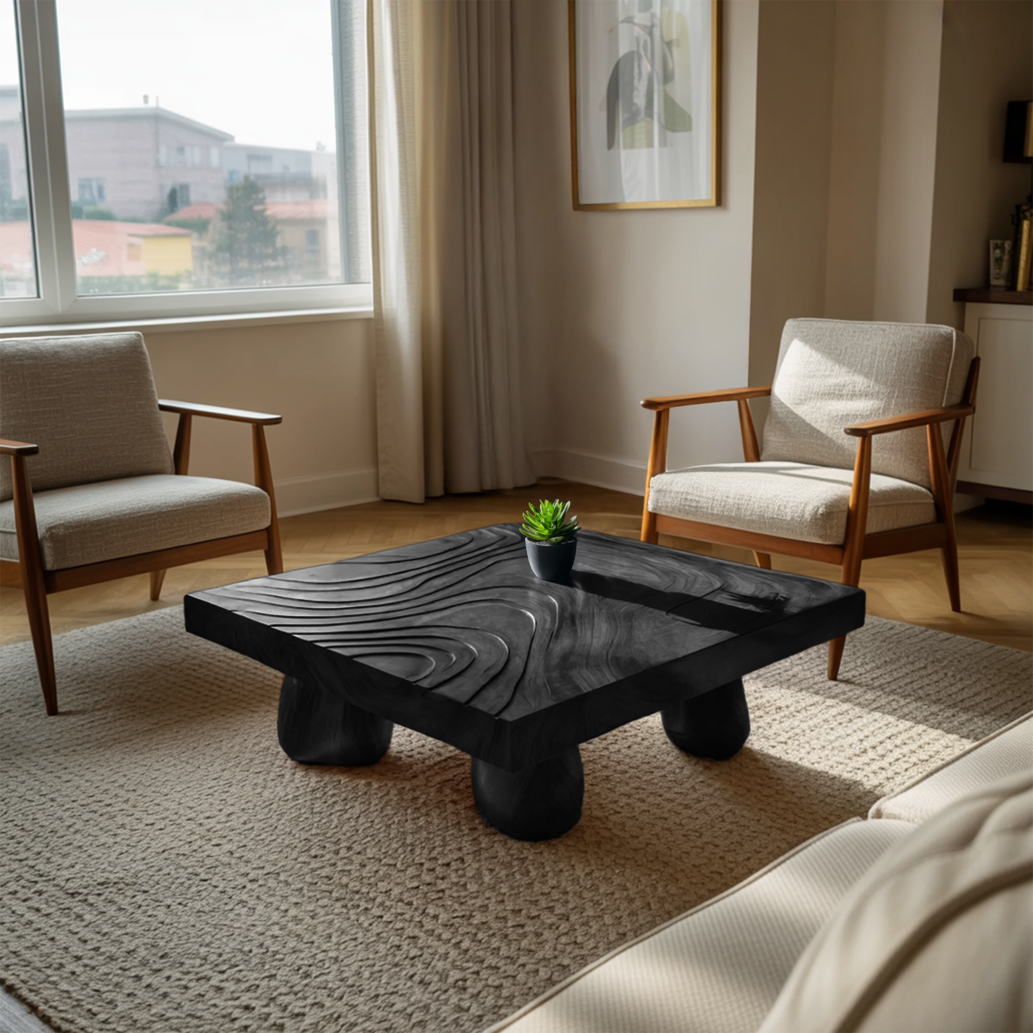 Farmhouse Wooden Live Edge Coffee Table For Entryway Design
