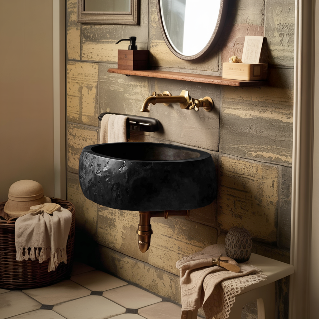 Handcrafted Solid Wood Vanity Sink For Bathroom Furniture Style Decor
