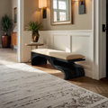 Modern Sculptural Wooden Bench For Bedroom Decor