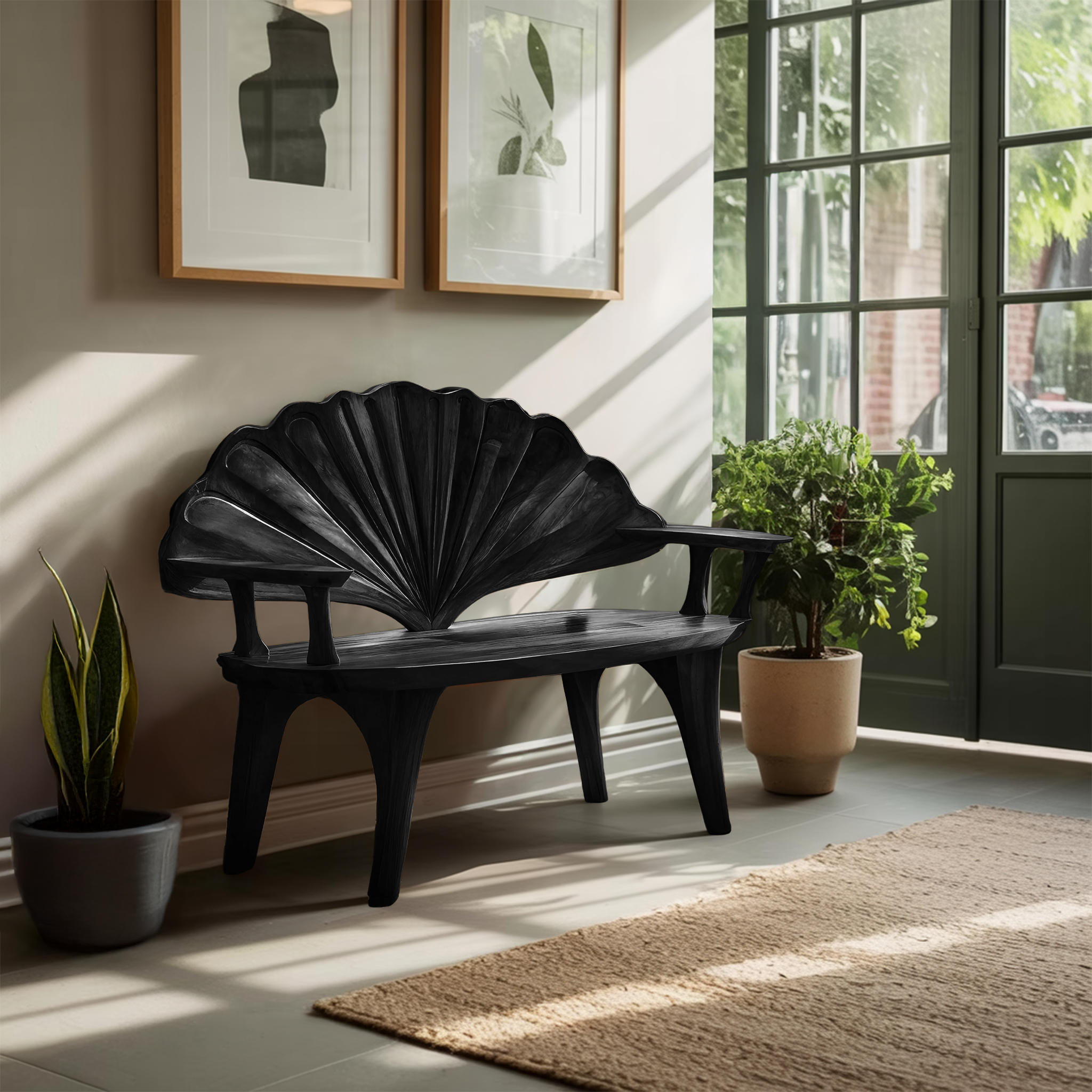 Rustic Solid Wood Bench For Entryway And Hallway Decor