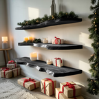 Farmhouse Solid Wood Floating Shelf For Christmas Bedroom Wall Decor