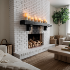 Rustic Fireplace Mantel Shelf For Cozy Cabin Living Room