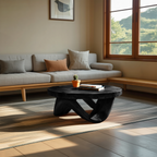 Modern Sculptural Coffee Table With Curved Base For Living