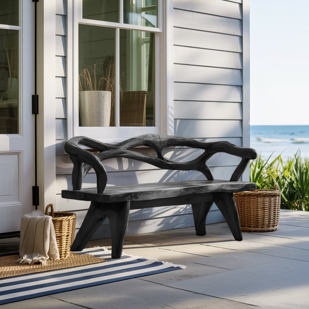 Natural Solid Wood Entryway Bench For Hallway Interior