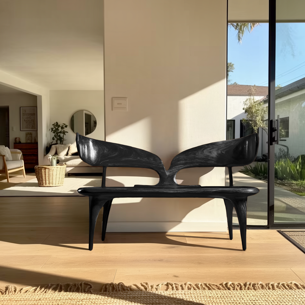 Natural Live Edge Wood Bench For Entryway Seating Area