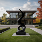 Mid Century Abstract Wooden Sculpture For Outdoor Garden