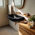 Farmhouse Wall Mounted Wooden Bathroom Sink For Rustic Bathroom Decor