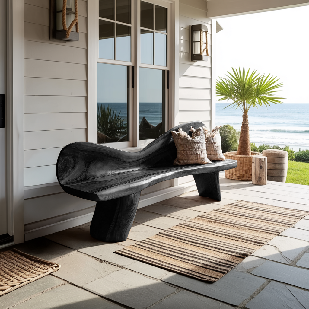 Rustic Solid Wood Bench For Entryway And Foyer Decor