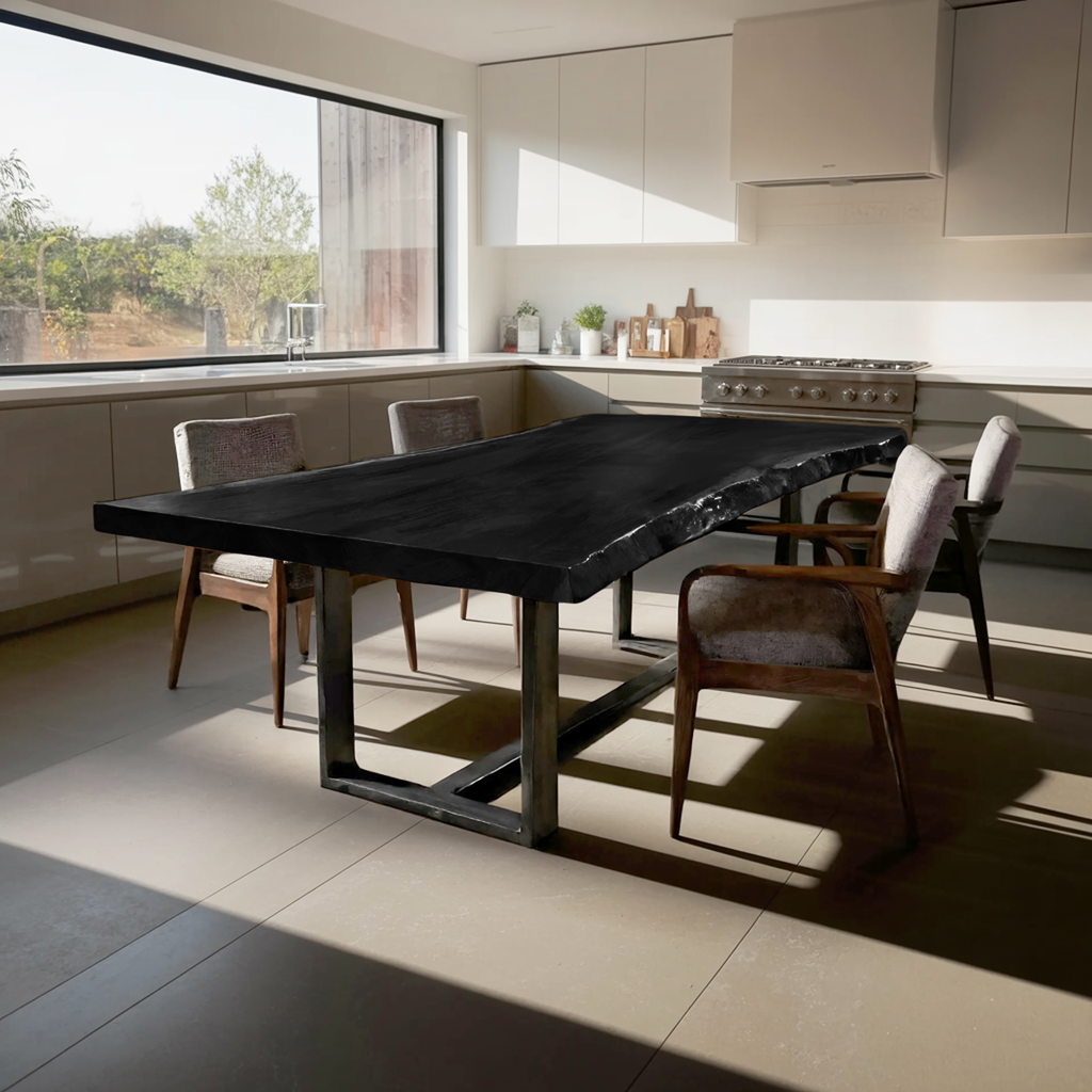Furniture Decor Modern Live Edge Dining Table Clean Lines