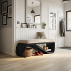 Mid Century Wooden Bench For End-of-Bed Placement