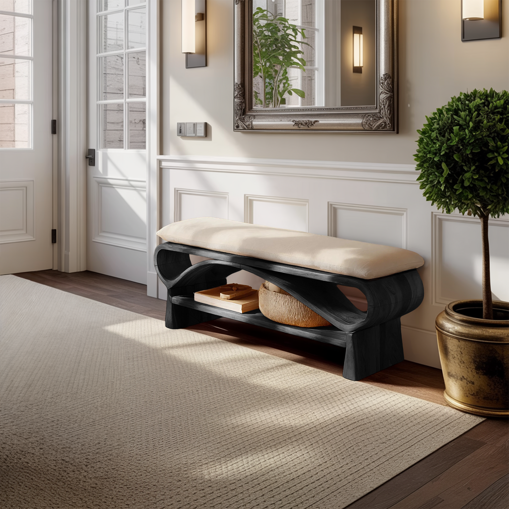 Minimalist Solid Wood Bench For Bedroom Interior Design