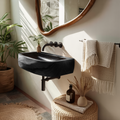 Mid Century Wall Mounted Wooden Bathroom Sink For Modern Bathroom Decor