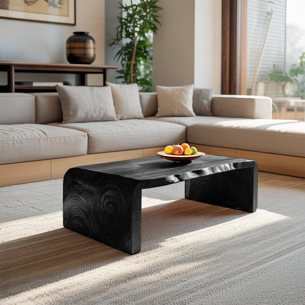 Modern Solid Wood Irregular Coffee Table For Living Room