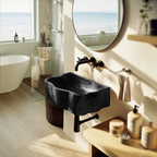 Handcrafted Wall Mounted Wooden Bathroom Sink For Artisan Bathroom Decor