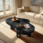 Mid Century Solid Wood Live Edge Coffee Table For Entryway