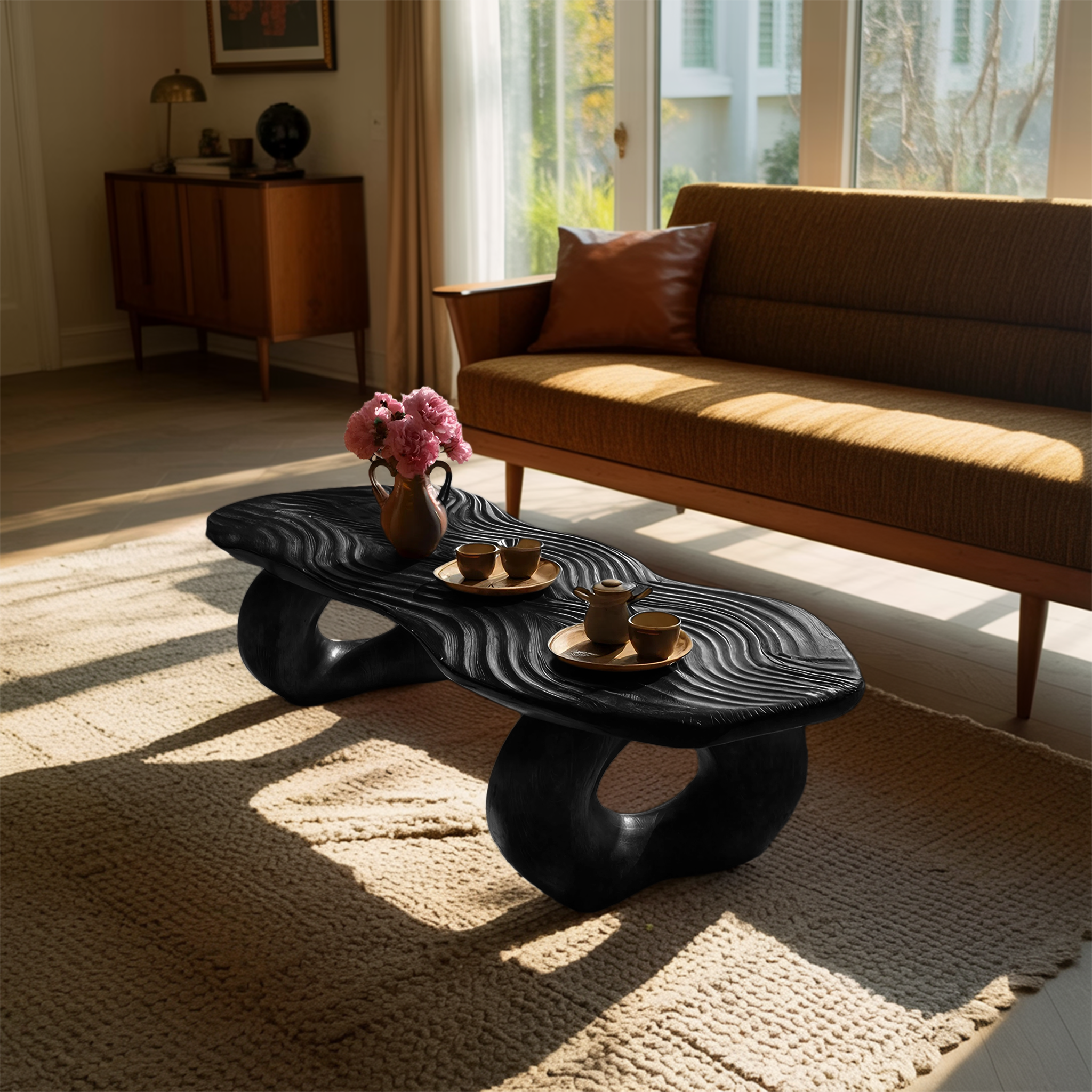 Handcrafted Live Edge Abstract Coffee Table For Living Room