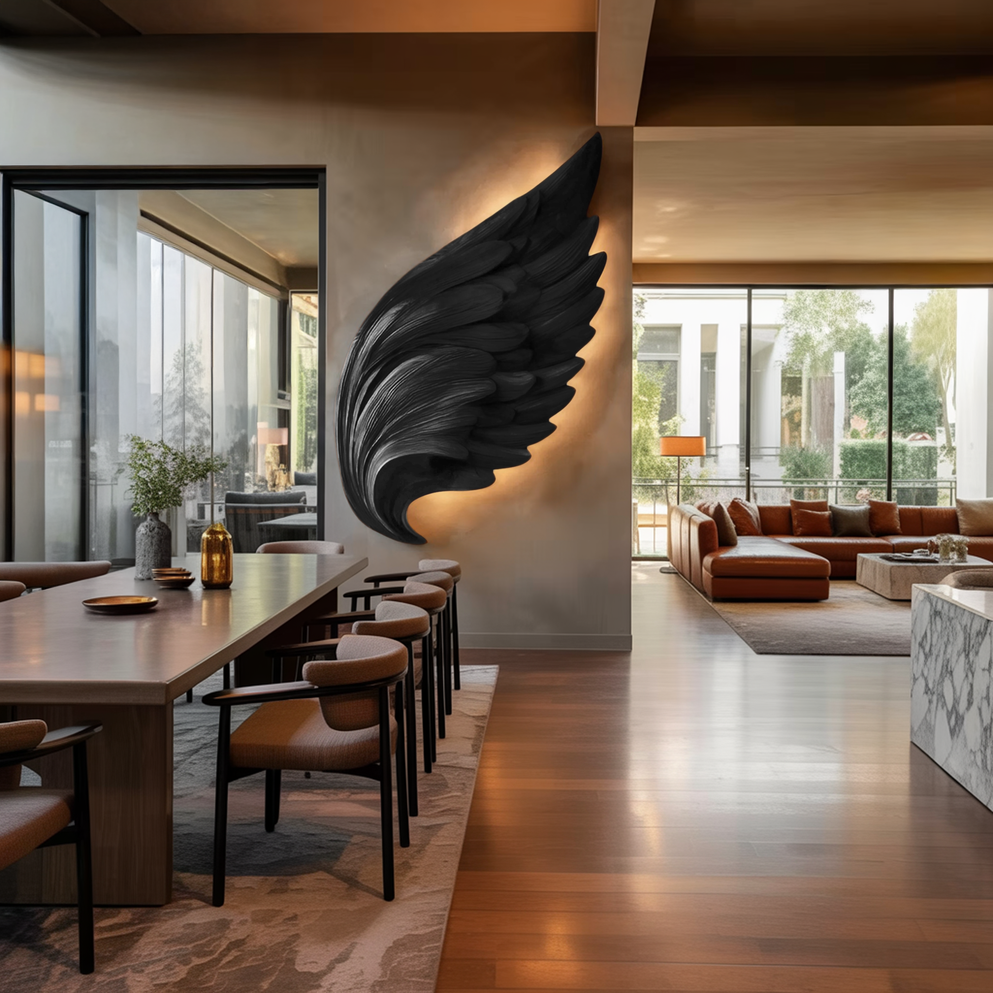 Organic Wing Wall Art Sculpture For Luxury Interior Decor