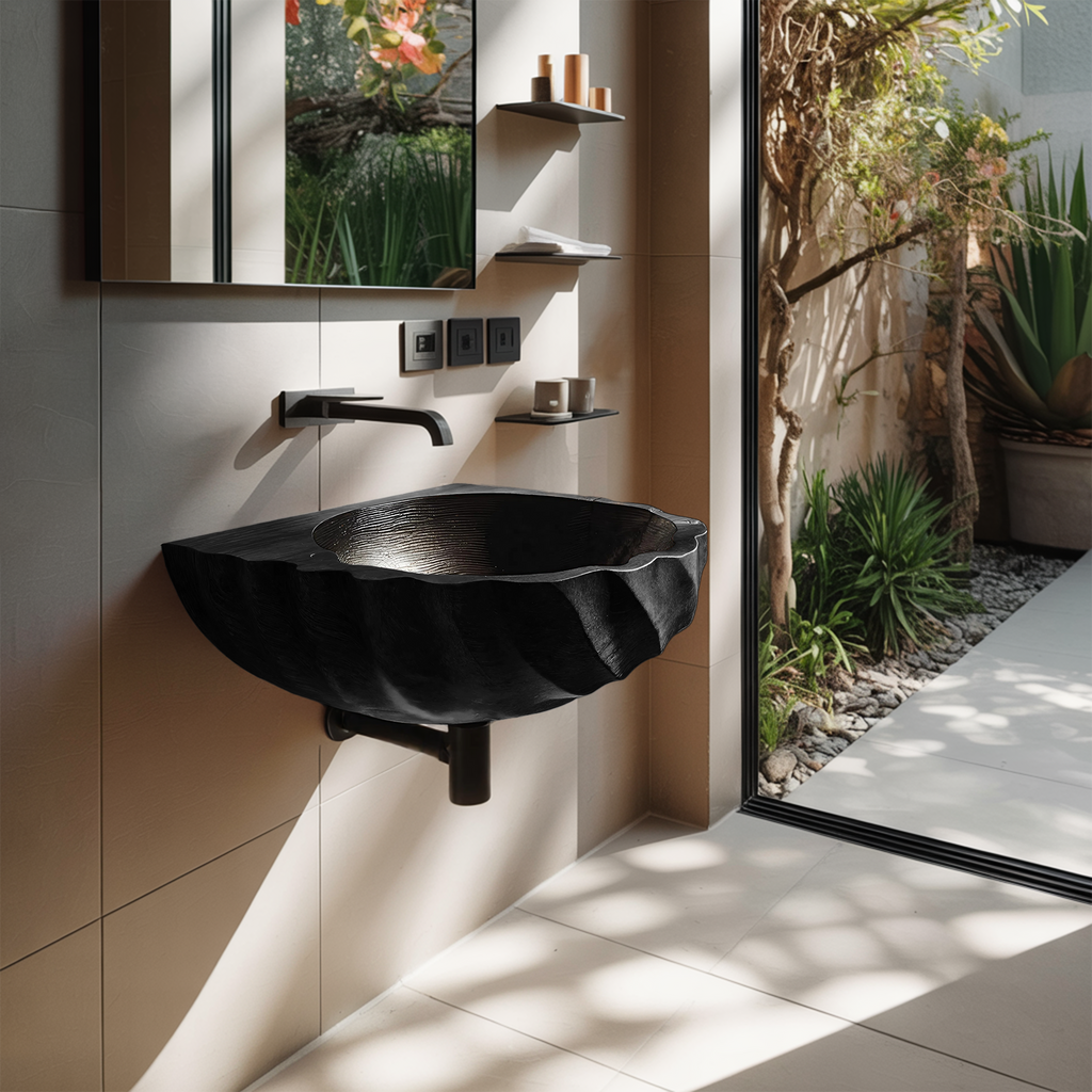 Modern Wooden Live Edge Wood Basin For Minimalist Bathroom Design