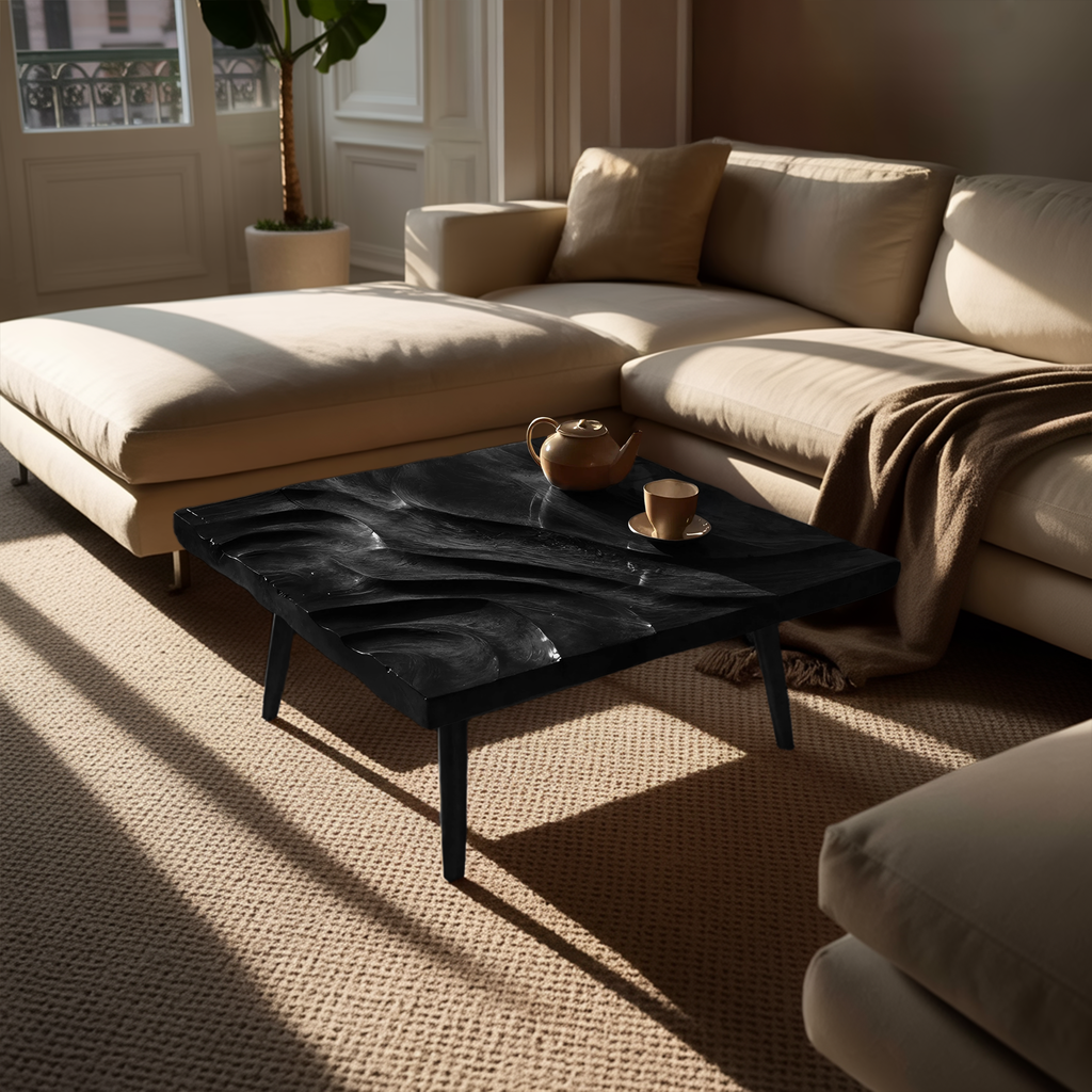 Modern Wooden Abstract Coffee Table For Living Room Decor