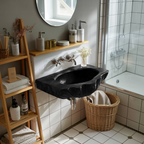 Mid Century Wall Mounted Wooden Bathroom Sink For Unique Bathroom Decor