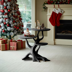 Mid Century Wooden End Table For Living Room Christmas Decor
