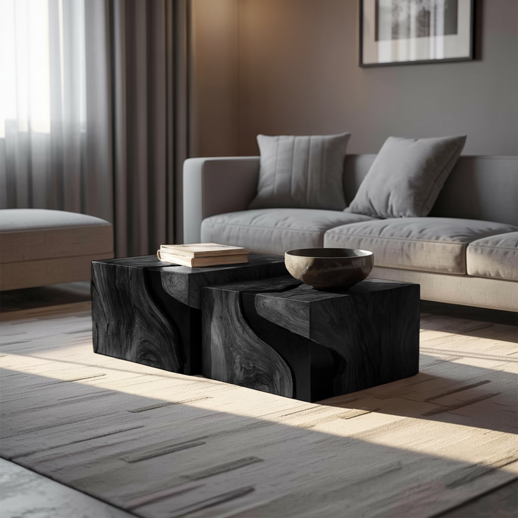 Farmhouse Solid Wood Cube Coffee Table For Cozy Rooms