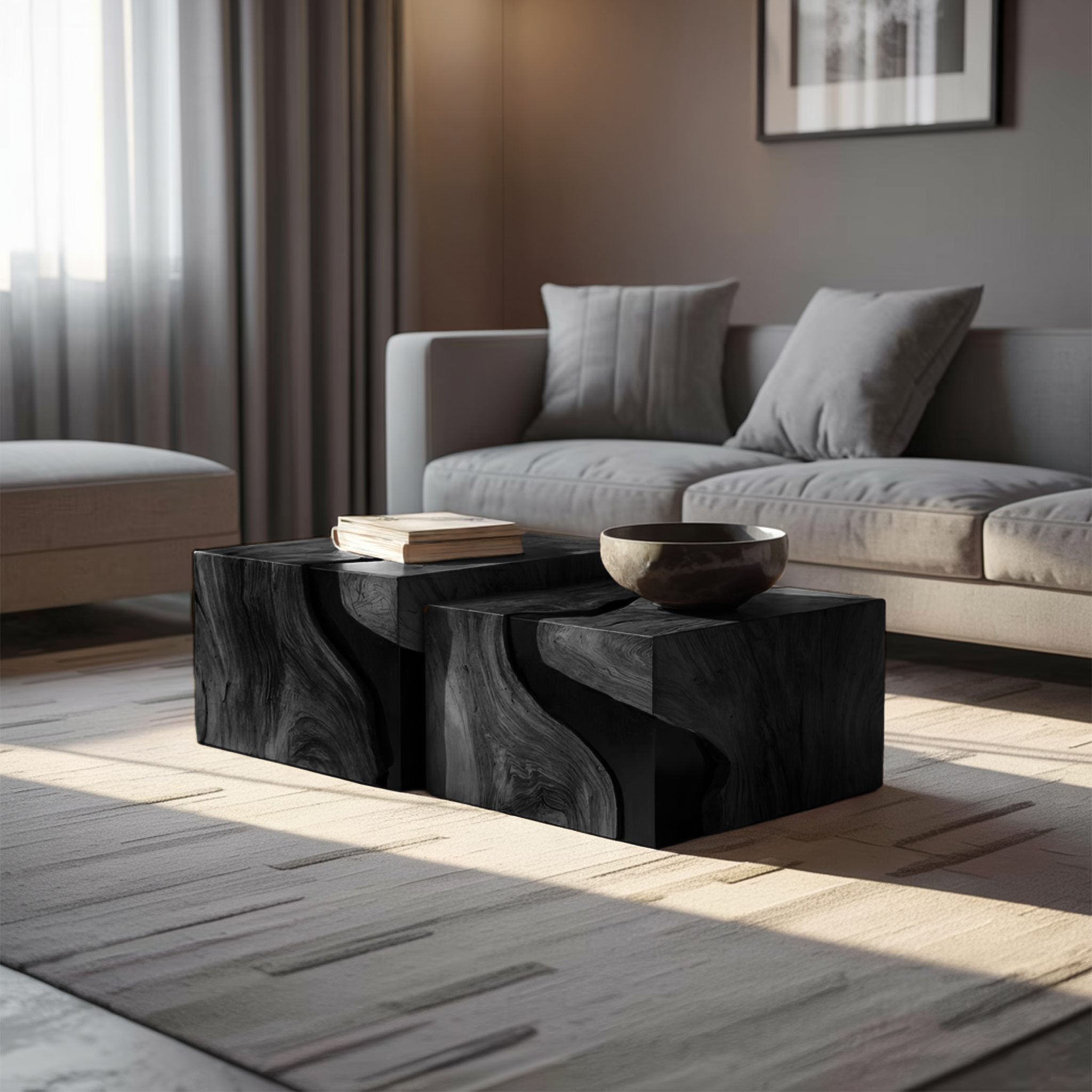 Farmhouse Solid Wood Cube Coffee Table For Cozy Rooms