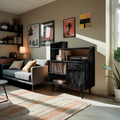 Modern Vinyl Record Cabinet With Drawers For Living