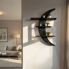 Mid Century Moon Wall Shelf For Cozy Corner Decor
